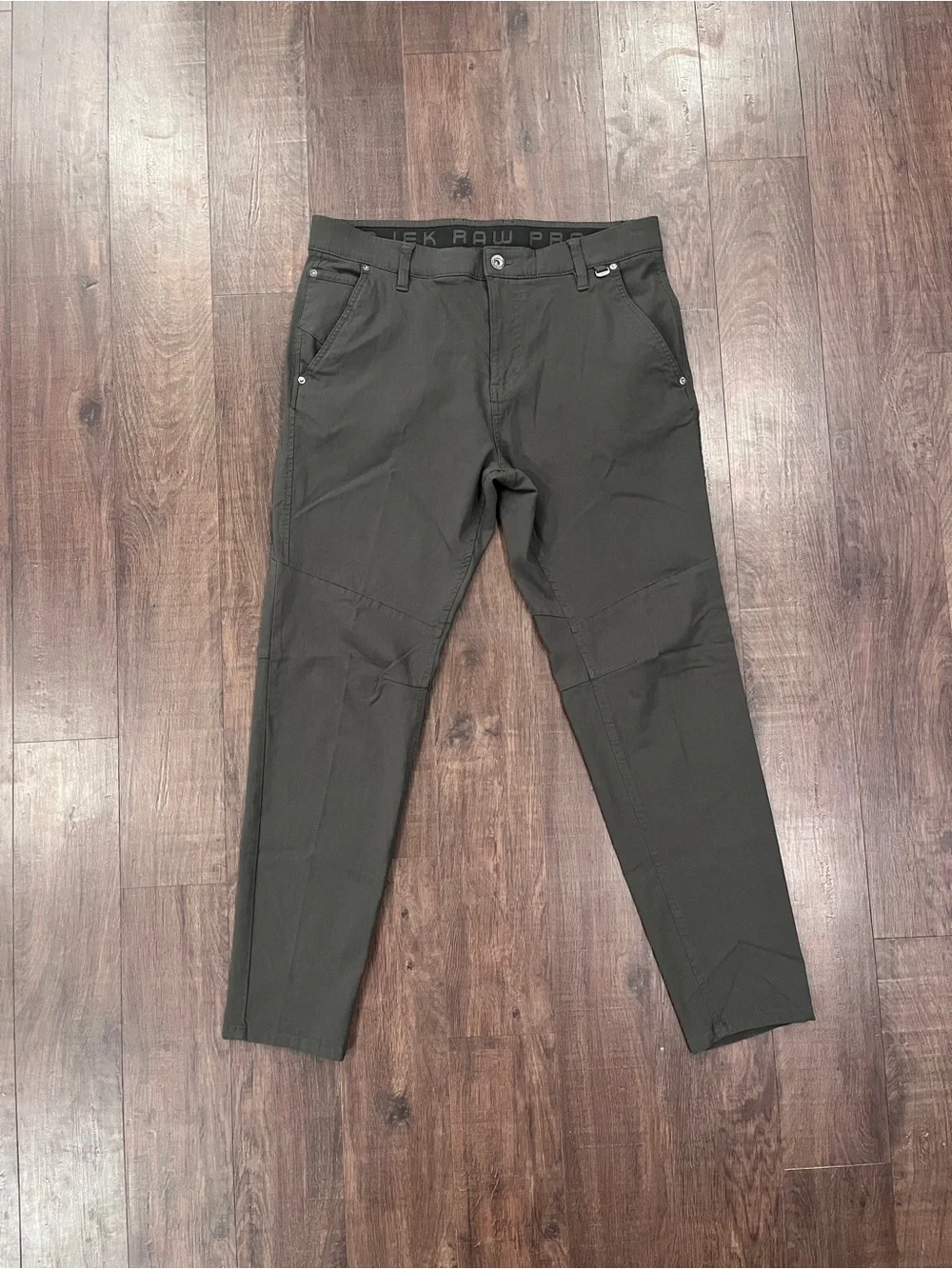 Projek Raw Pants Mens 36 Classic Fit Chino Brown Stretch Cotton Rayon Nylon Span